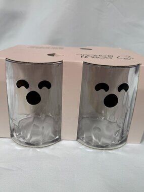 NIB Goblin & Ghoul Ghost Acrylic Tumbler Cups Set of 4 20oz